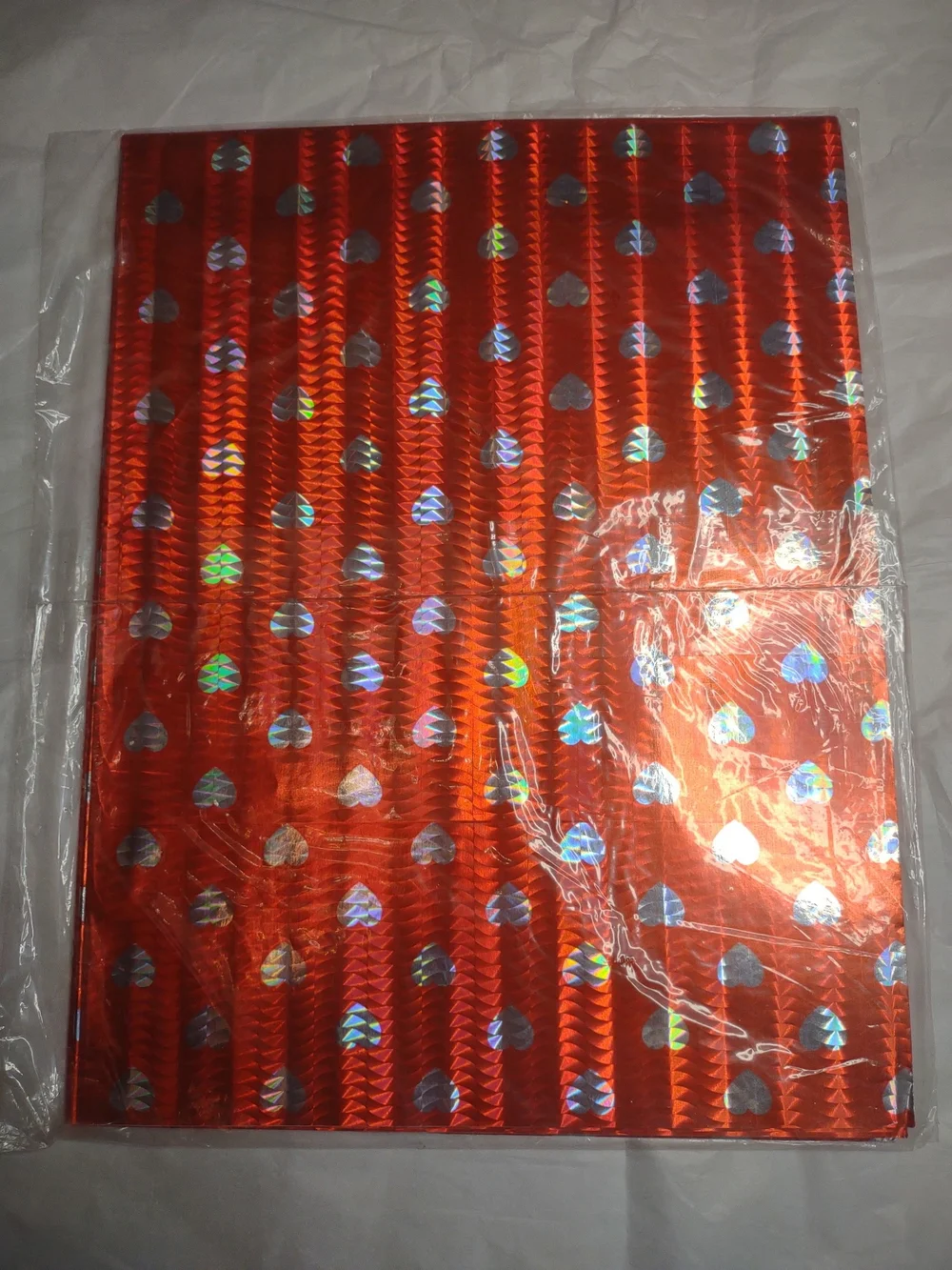 Holographic Heart Gift Wrap Vintage American Greetings